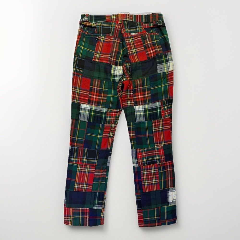 Ralph Lauren Polo Men Red Tartan Plaid Prepster Patchwork Riotous Pattern Pants - Picture 13 of 16
